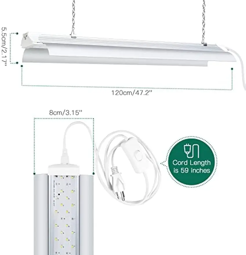 4FT 140W espectro completo LED cresce a luz para plantas de interior, design vinculável, substituição de luz solar super brilhante