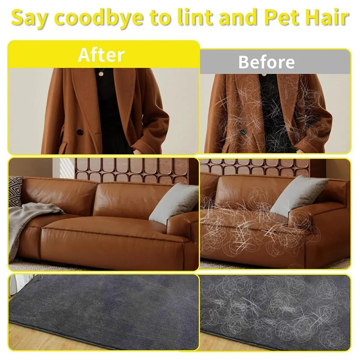A67T NEW Pet Hair Removal Glove for Cats Dogs Electrostatic Pet Hair Gloves, Pet Hair Remover Tool