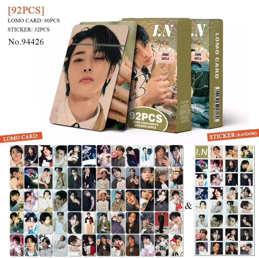 60 + 32 قطعة/المجموعة الكورية المعبود الجوف ألبوم جديد بطاقة الصور فيليكس Seungmin HyunJin Photocard لمحبي جمع