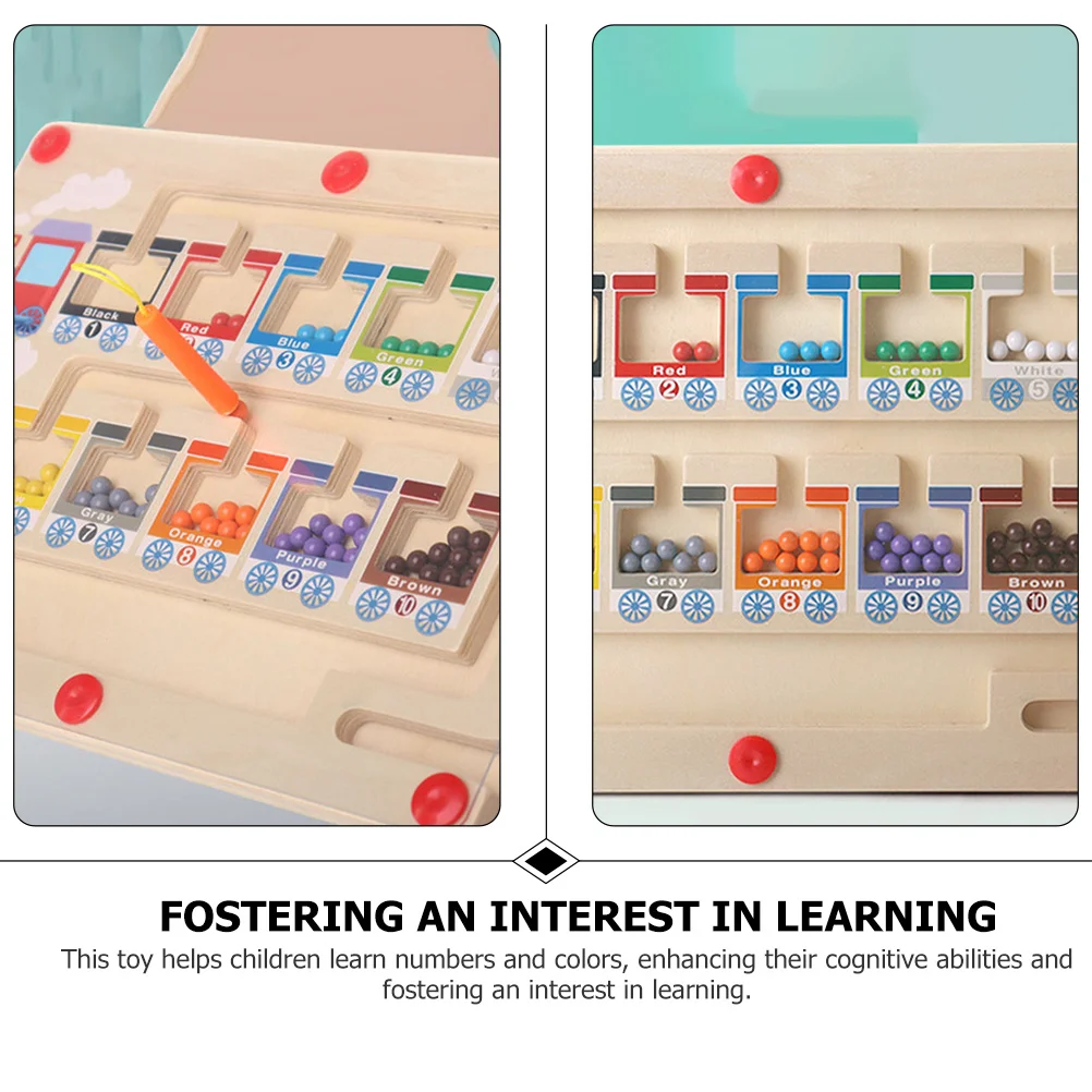 

Wooden Magnetic Train Counting Board Puzzles Colour Sorting Color Toys Matching Game Small