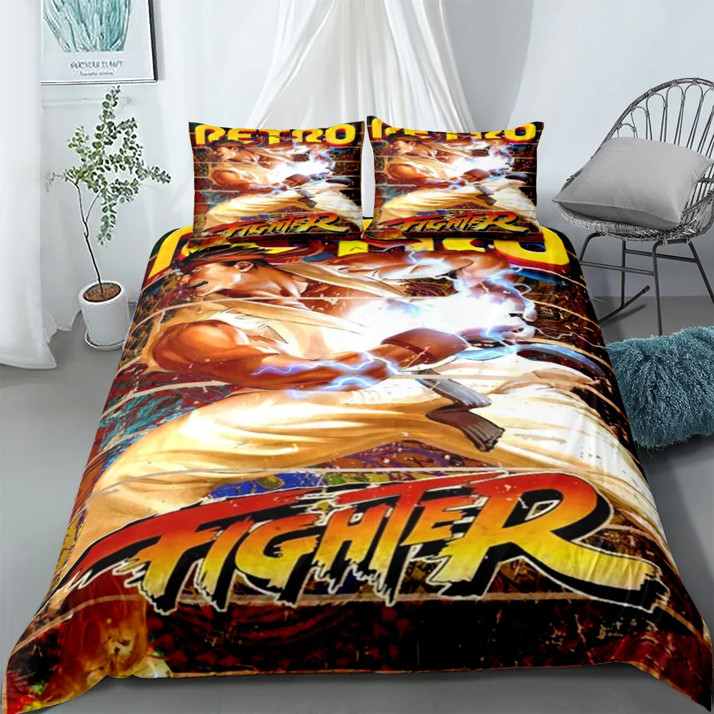 Boxing Fighter 1990s game Duvet Cover Set King Queen Double Full Twin Single Bed Linen Set