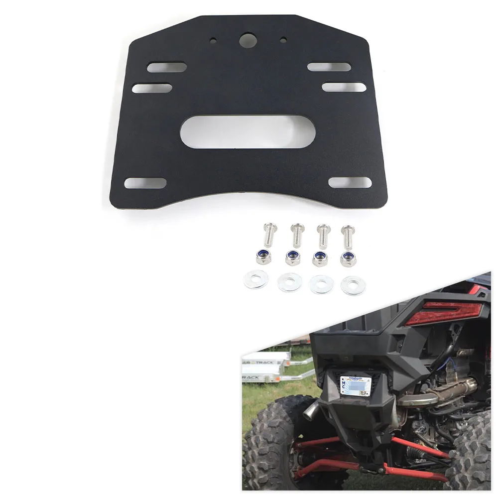 

UTV Universal LED License Plate Frame Fit For Polaris RZR XP 1000 Ranger Can Am Maverick x3 Kawasaki mule teryx krx YXZ Rhino