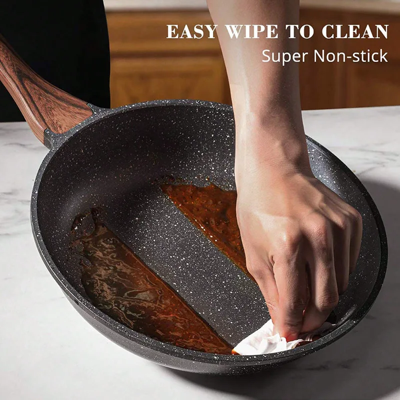

Nonstick Frying Pan Skillet, Swiss Granite Coating Omelette Pan, Healthy Stone Cookware Chef's Pan, PFOA Free