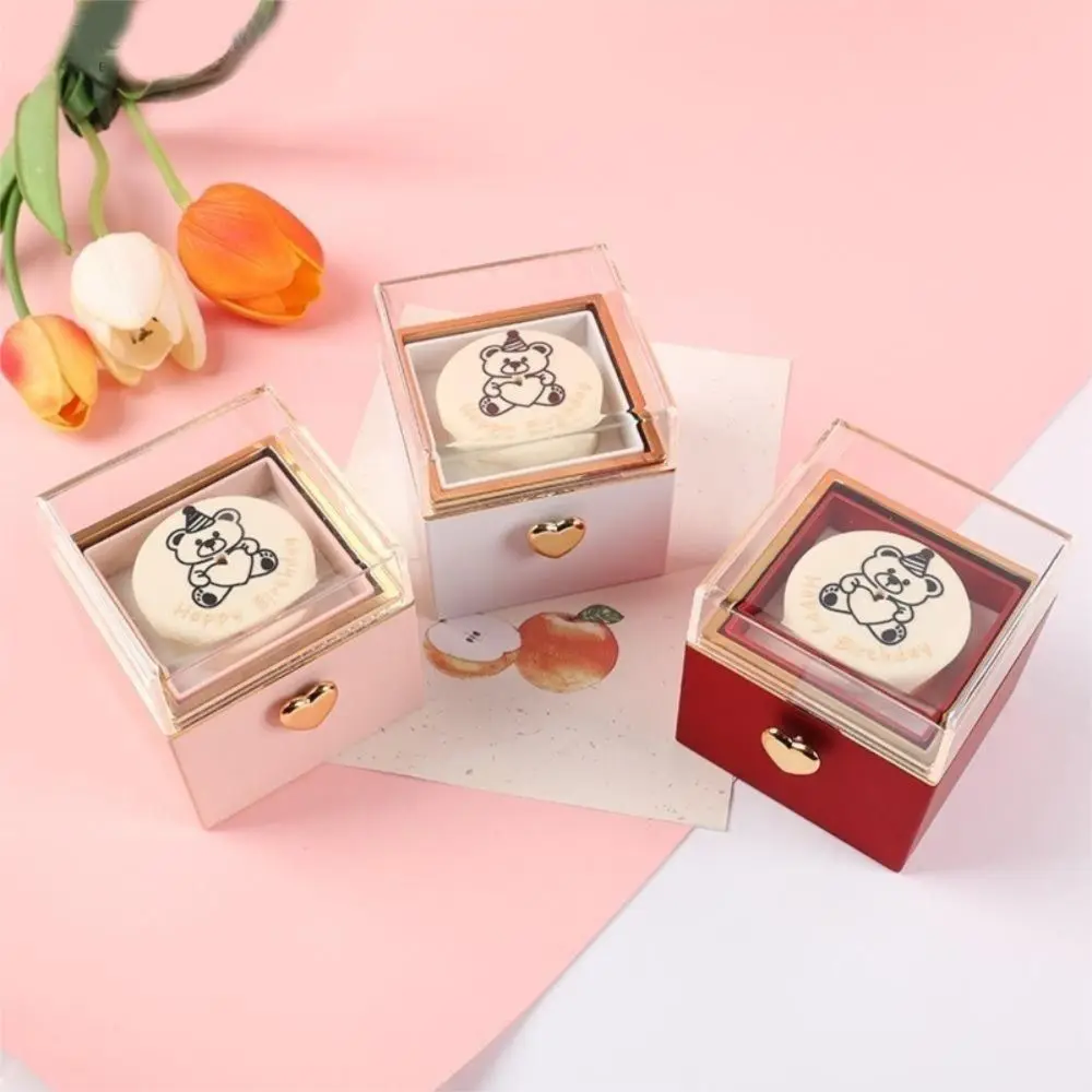 

Automatic Flip Bear Flip Ring Box Light Candles Surprise Mechanism Surprise Jewelry Box Spinning Design