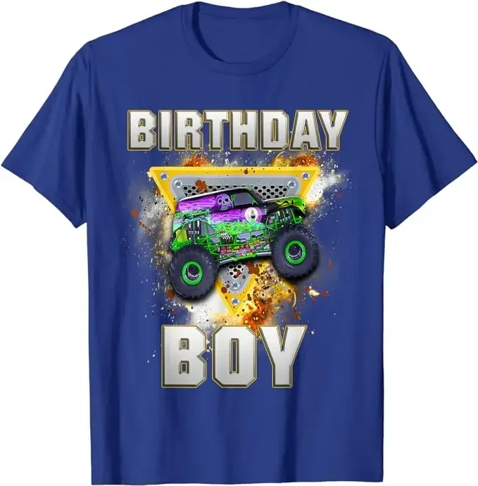 Humor Funny Kids Tee Tops Sons Nephew Bithday Novelty Gifts Truck Birthday Boy Monster Truck Are My Jam Lovers T-Shirt