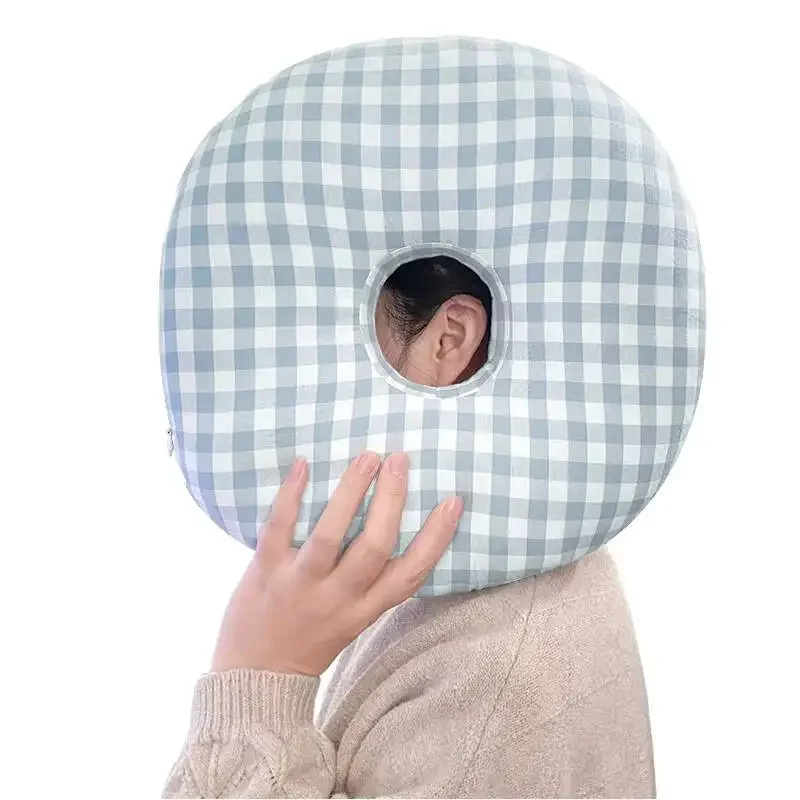 High Quality Veet Ear Wearable Donut Pillow For Sleep Nursing Airplane Hotel Camping Relieves Iammation Pain
