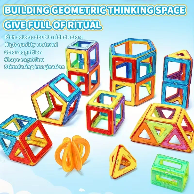 Magnetic Building Blocks Toys, DIY Medium Size STEM Toys Construction Toys, Suitable for Children's Holiday Birthday Gifts view 6