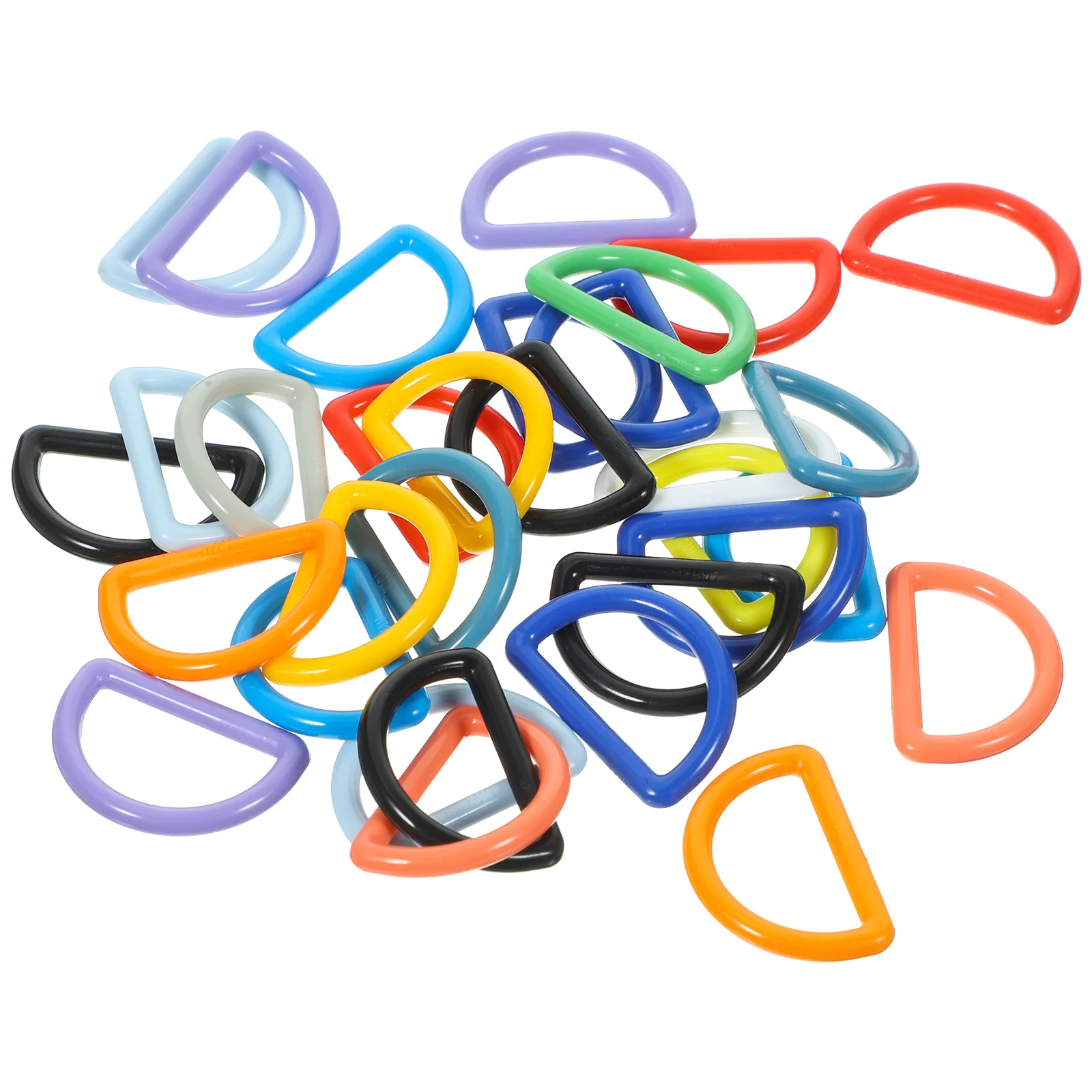 32 Pcs Plastic D-shaped Buckle Key Fob Ring Backpack Luggage with Hole Semi-Circular Pregnant Woman Bags