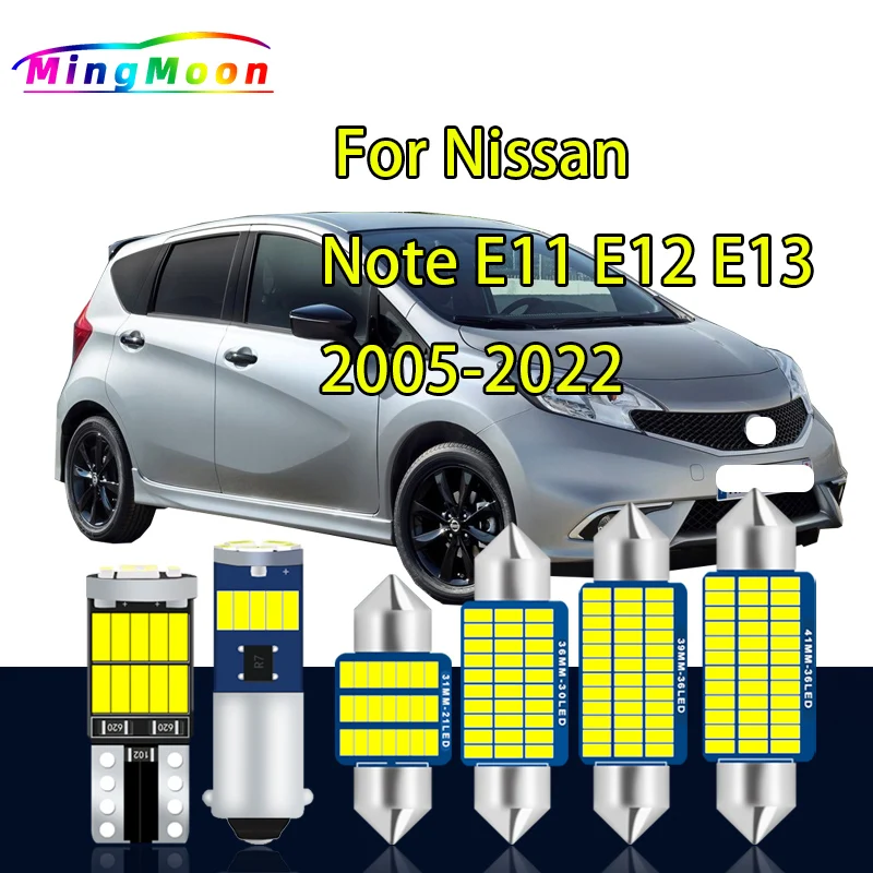 LED Bulbs Interior Map Dome Light Kit For Nissan Note E11 E12 E13 2005-2016 2017 2018 2019 2020 2021 2022 2023 Accessories