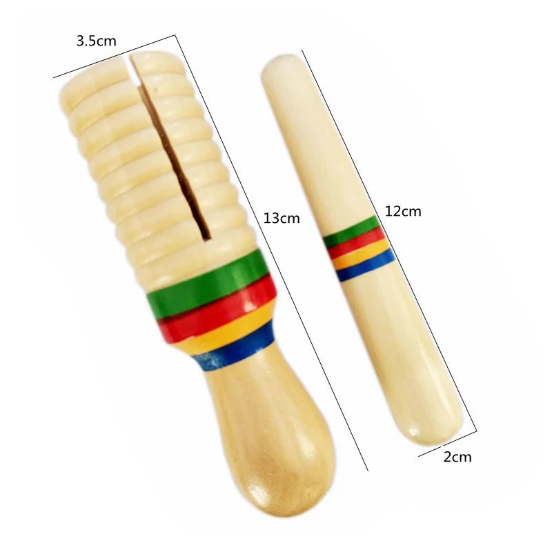 Wooden Musical Percussion Instrument with Rhythm Sticks Educational Toys For Kids Boys Girls Party Birthday Chirstmas Gifts