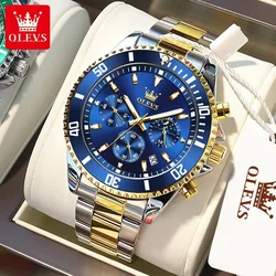 OLEVS Men Watch Stainless Steel Waterproof Luiminous Business Fashion Luxury Men's Watch Date Moon Phase Quartz Watches For Men