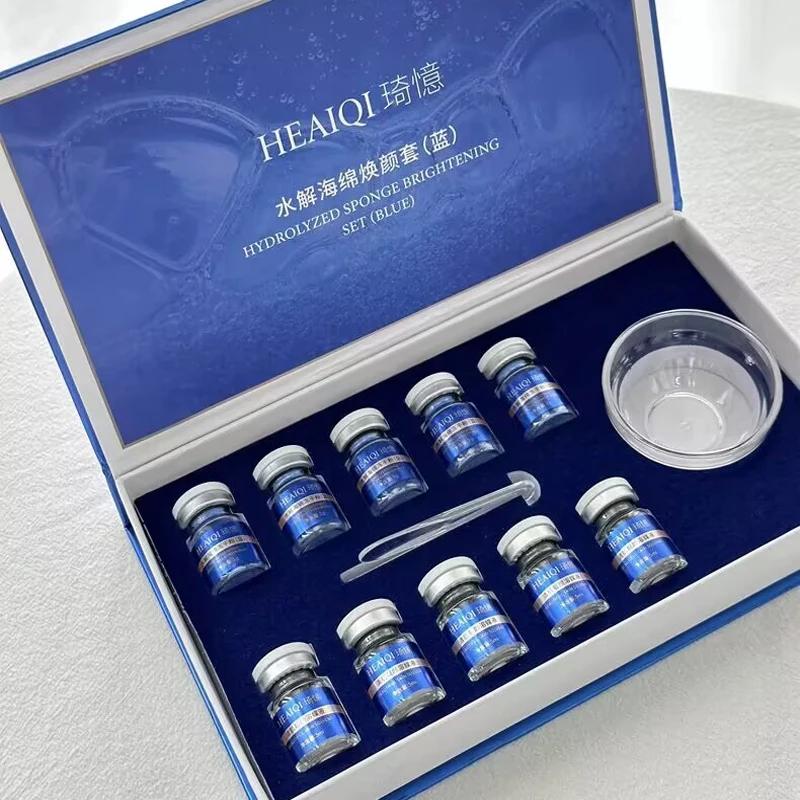 

10 vials Blue Sponge Spicules Freeze-dried Collagen Powder Set 80% Microcrystal Natural Biological Extract Sponge Microcrystal