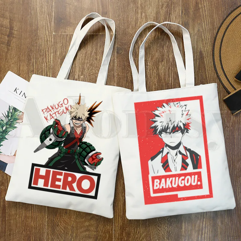 Anime My Boku no Hero Academia Katsuki Bakugou Handbags Shoulder Bags Casual Shopping Girls Handbag Women Elegant Canvas Bag