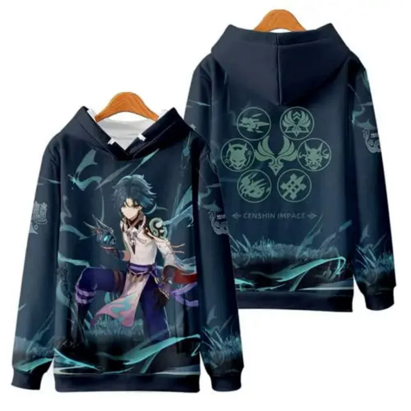 2022 Genshin Impact Xiao 3D Printing Men/Women Autumn Fashion Game Hoodies Sweatshirt Long Sleeves Pollover Clothes