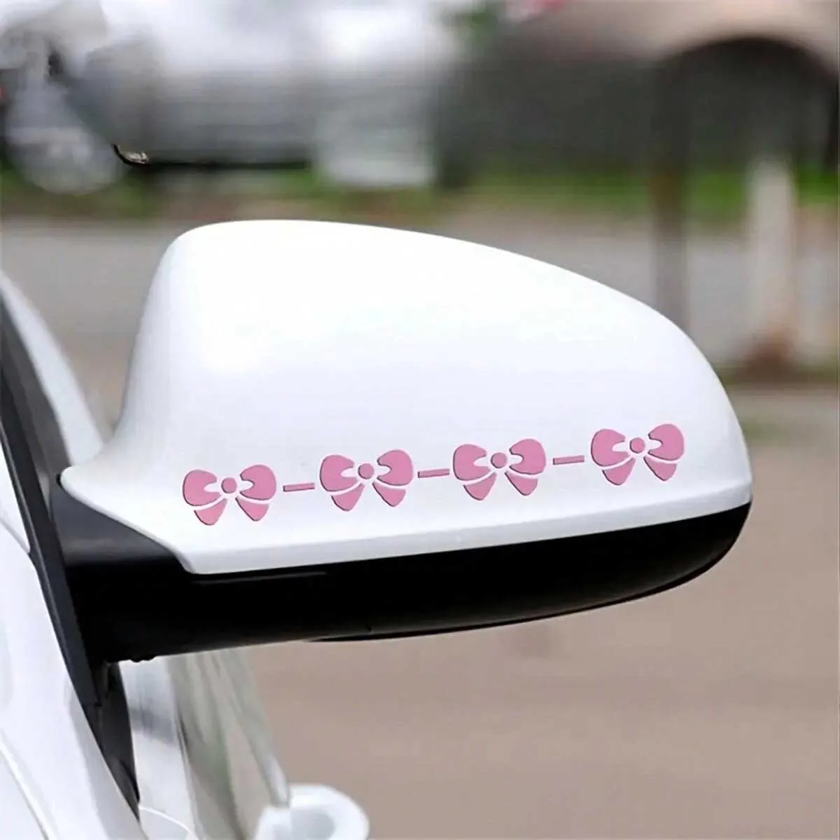 2pcs of cute bow waterproof car stickers - perfect for car windows and laptops, trendy girl accessories, car stickers, cute