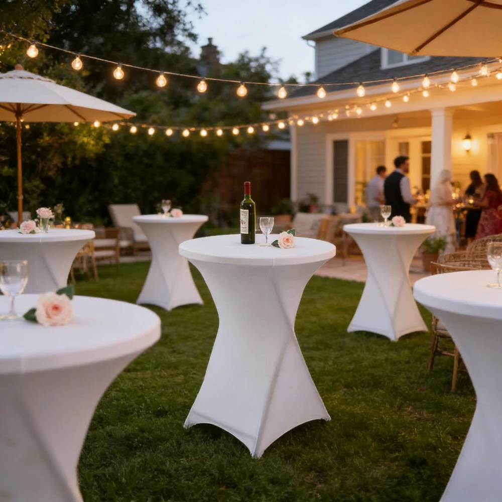 Non-slip Round Tablecloth Cocktail Table Cover Spandex Table Cloth for Bar Hotel Party Wedding Outdoor Table Cloth 테이블보 Скатерть