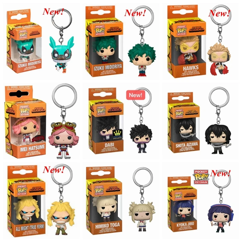 Funko Pop Keychain Toy My Hero Academia Deku Kyoka Jiro Neito Monoma Izuku Midoriya Shoto Todoroki All Might Bakugo PVC Toys