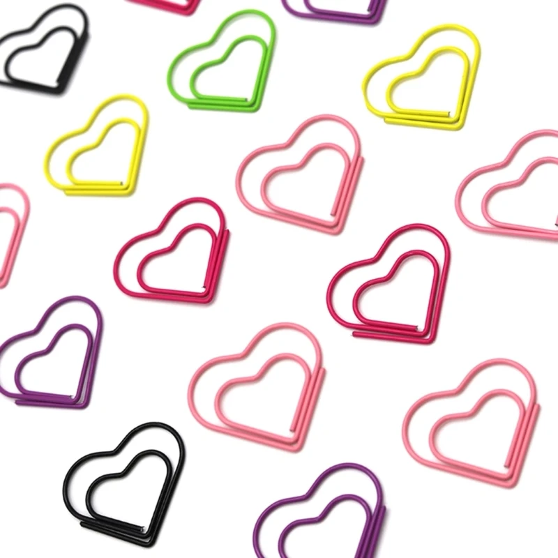 10 clip per pianificatore in metallo, piccoli segnalibri, graffette a forma cuore per studenti