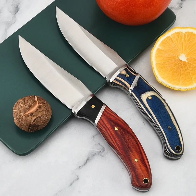 Кухонные кованые ножи для обвалки, тесак для мяса, мясник, бытовой нож для фруктов, резак для нарезки, маленькие обеденные ножи с ножнами для барбекю