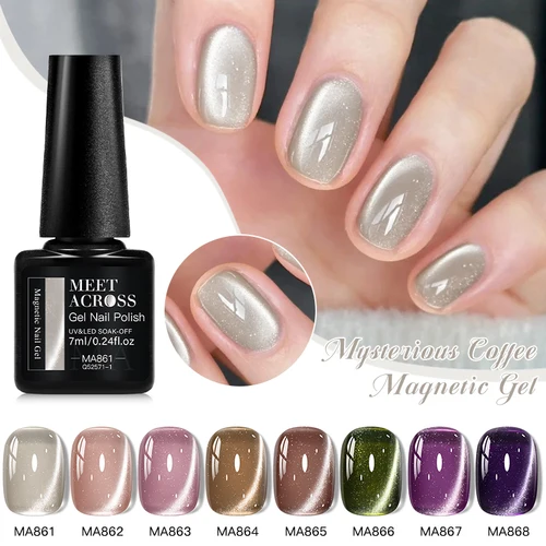 Imagen 2 del producto Esmalte de uñas de Gel magnético con forma de gato misterioso, efecto de cuentas de vidrio, Gel magnético con purpurina semipermanente, UV/LED, manicura Vanrish