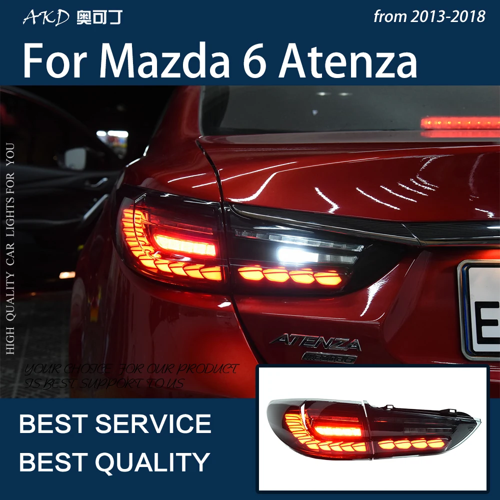 Car Lights For Mazda 6 2013-2018 Atenza Mazda6 LED Taillight M4 GTS Design Rear Fog Lamp Dynamic Turn Signal Accessories Upgrade