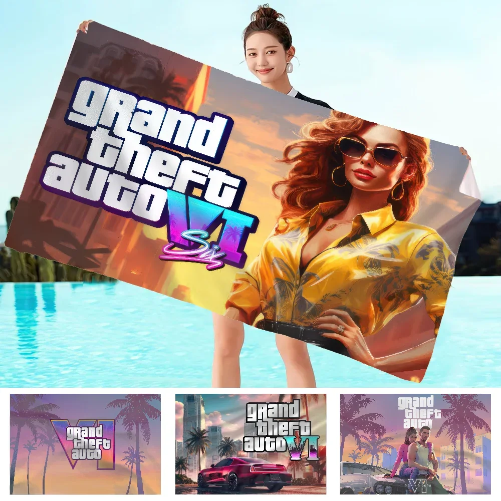 GTA 6 Game Towel Bath towel pattern beach towel quick drying and absorbent Pure Cotton basically never fade