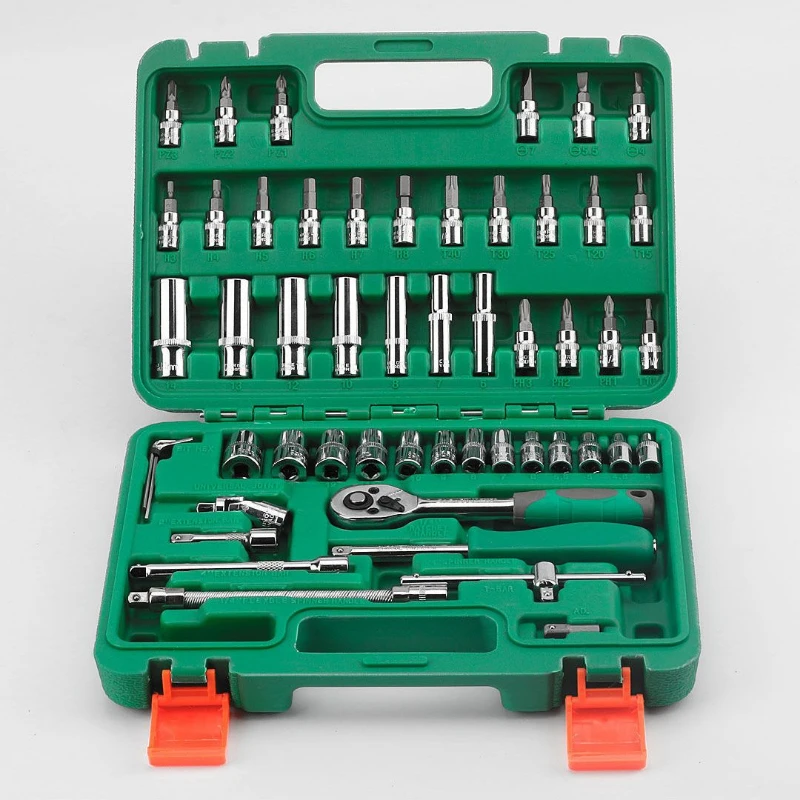 46 pieces, 53 piece socket wrench set, repair tool set, 1/4 Xiaofei quick socket screwdriver, auto repair tool set