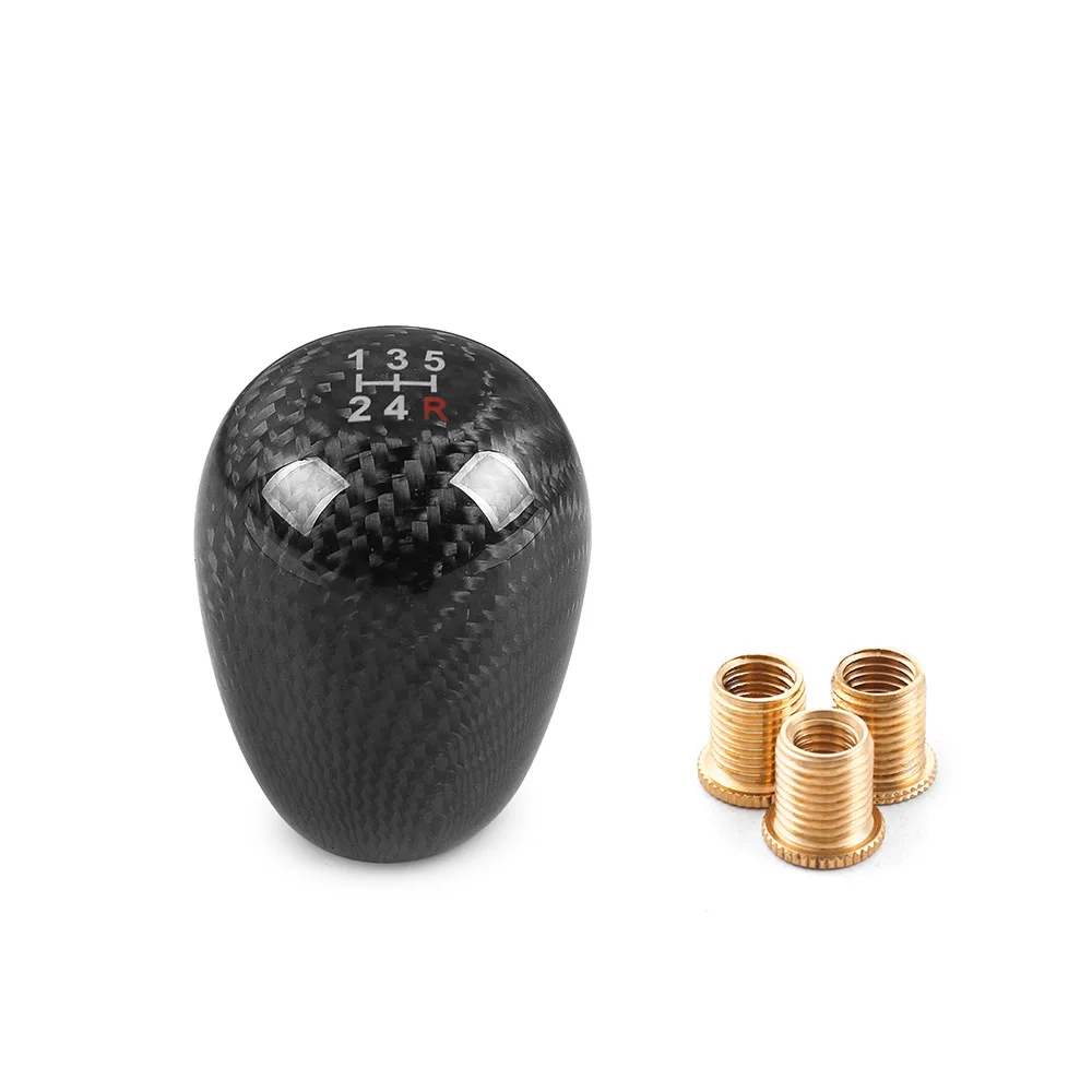

Manual 5 6 SPEED Shift Knob 58MM Stick Shifter Lever Knob Racing Real Carbon Fiber Gear Shift