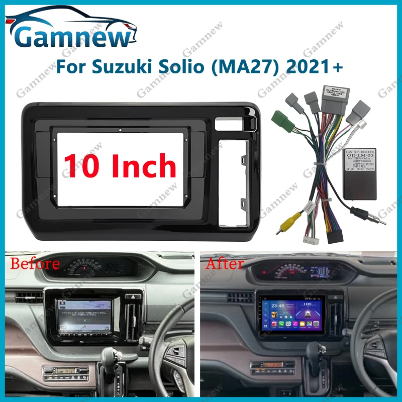 

10 Inch Car Frame Fascia Adapter Canbus Box Decoder Android Radio Dash Fitting Panel Kit For Suzuki Solio ( MA27 ) 2021+