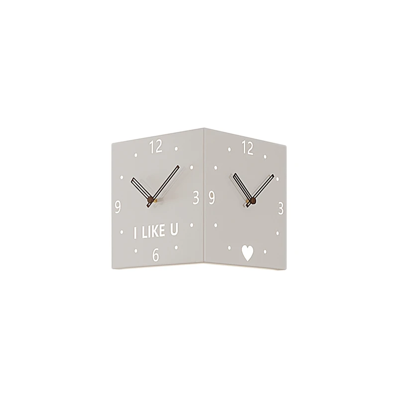 

Corner Wall Clock Mute Double sided Wall Clock No Punching Silent Creative Network Red Sun Corner