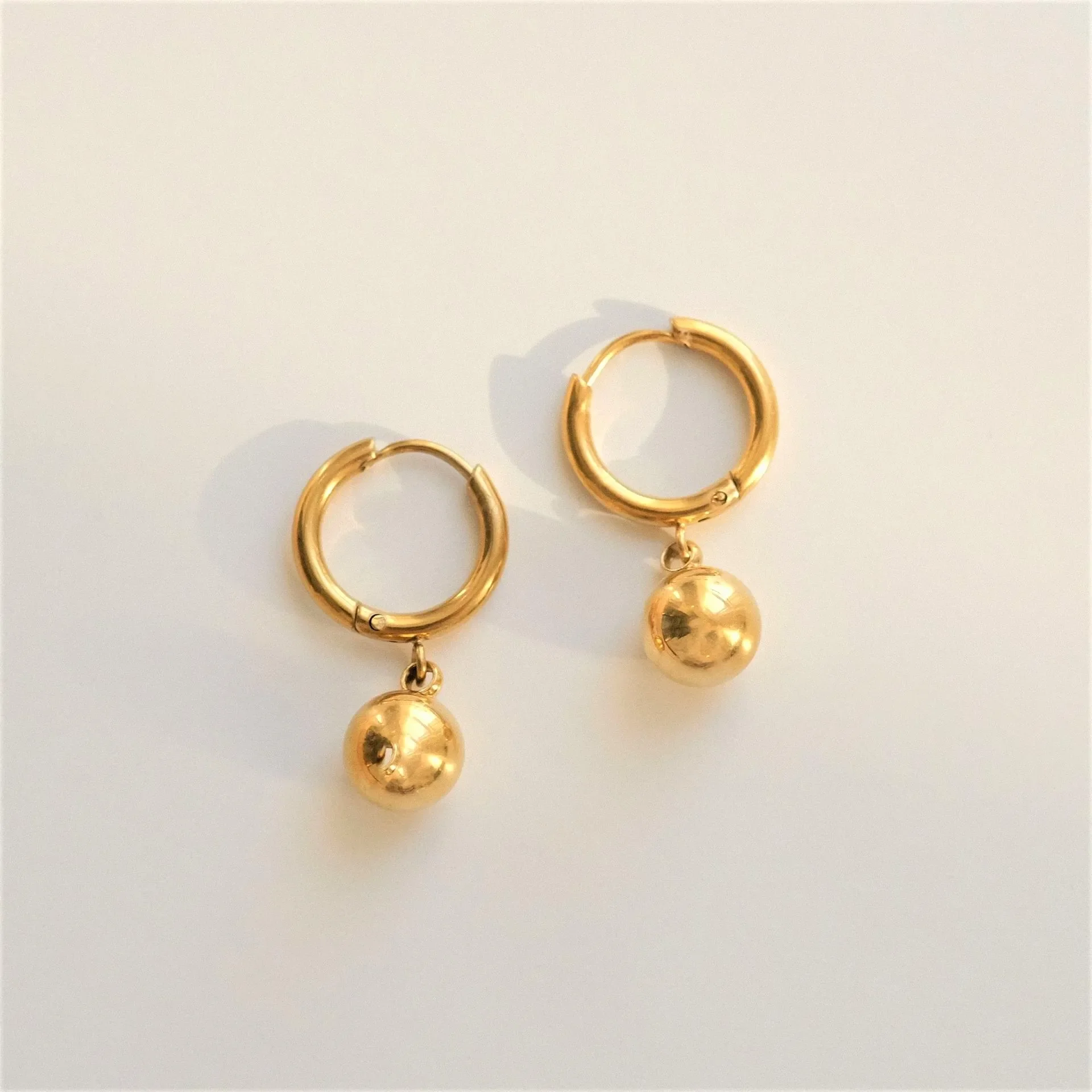 

Titanium Steel Ball Earrings 2023 Metal Hoop Eardrop For Women