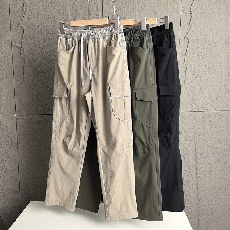 

Легкие, водостойкие, быстросохнущие, дышащие мужские повседневные брюки для активного отдыха с 3D-кройкой, эластичным поясом, рабочая одежда, молодежный стиль