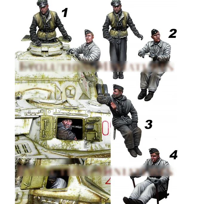 

1/35 наборы моделей солдата из смолы, фигурка бесцветная и самособранная (четыре солдатика) A-2041