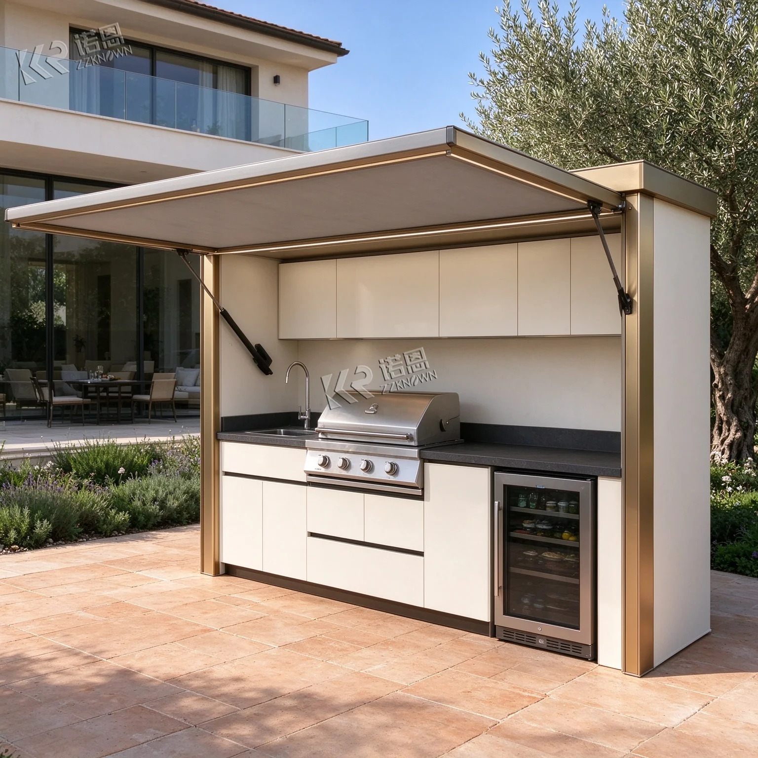 Fragrant Fish Designed Durable Outdoor Kitchen For Seasoned Salmon Fillet Grilling Outdoor Kitchen
