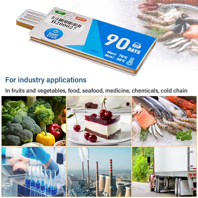 SQPP-90 أيام USB واجهة مسجل درجة الحرارة مسجل بيانات لتخزين المستودعات والنقل المبرد