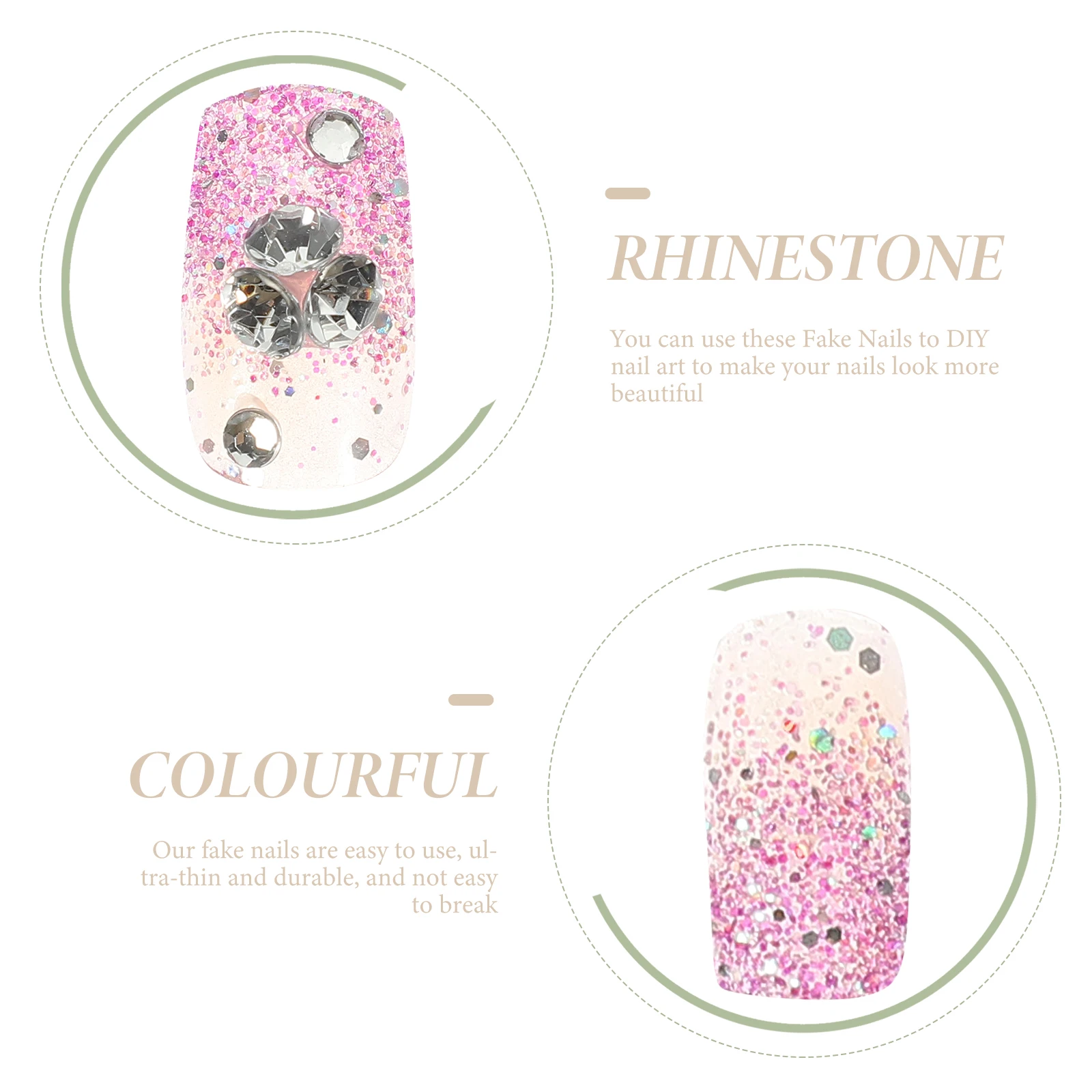 24 pièces faux ongles naturels pointes paillettes violet faux ongles ongles artificiels pour les femmes facile à appliquer manucure de fête de mariage