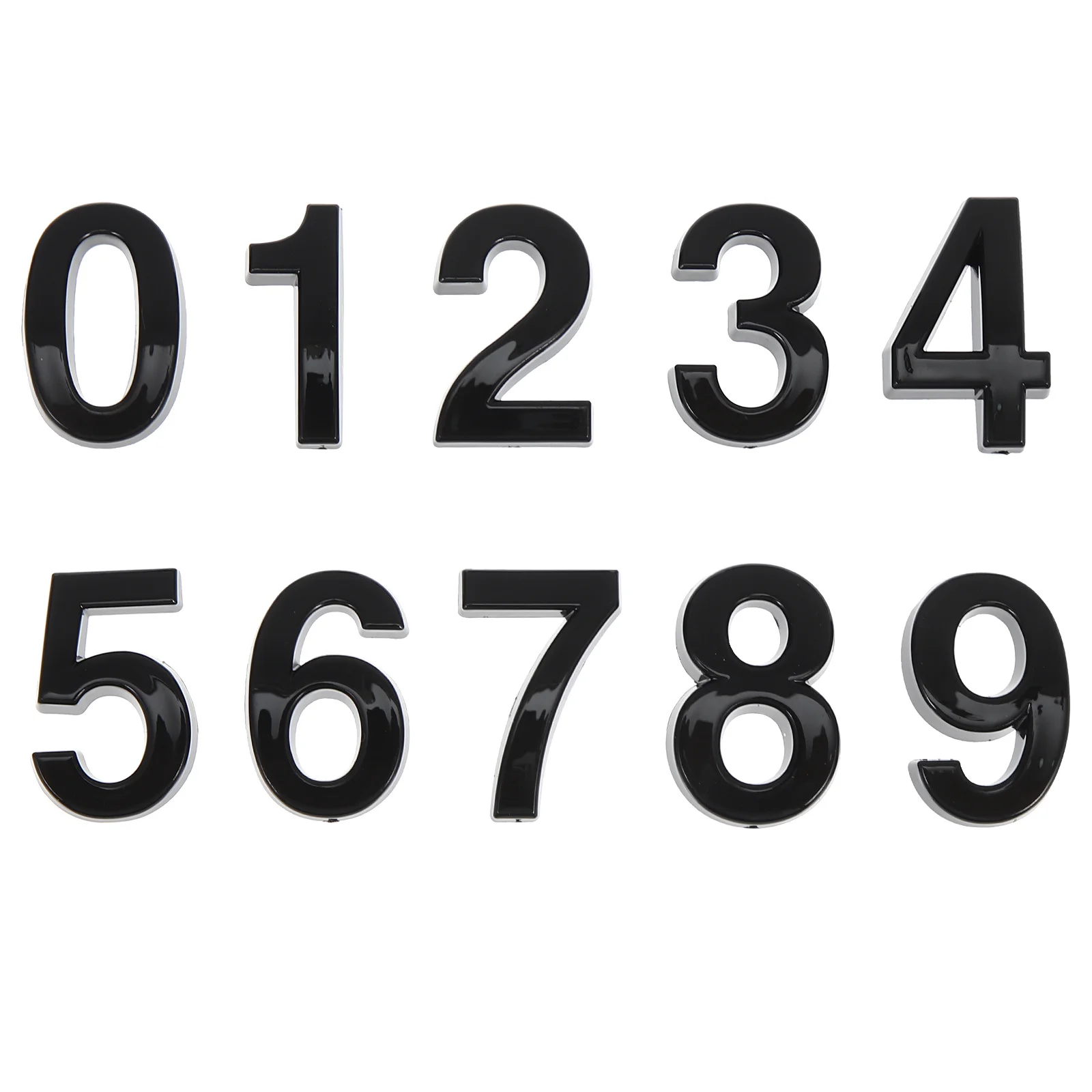 

10pcs Multi-Function Door Self-Adhesive Numbers Replaceable Clock Numbers For Apartment Hotel Office Abs Resin Material