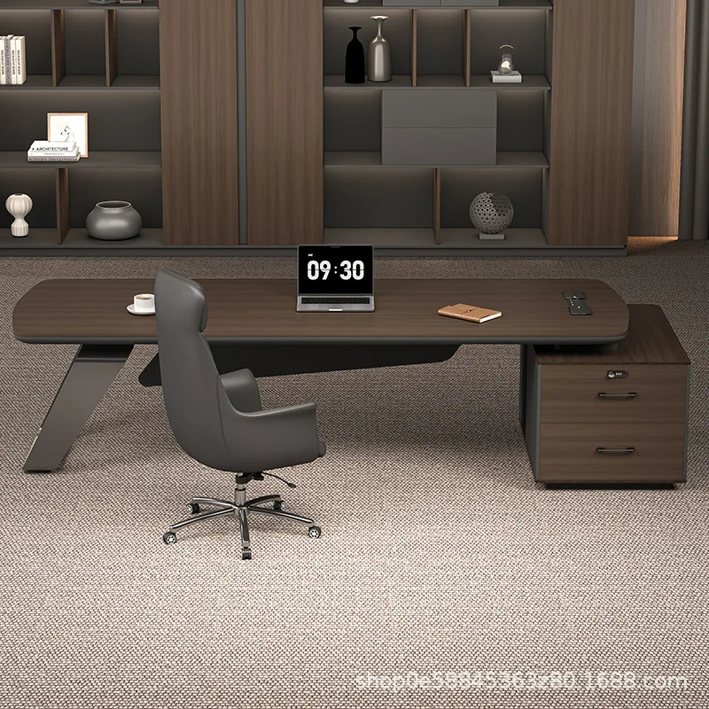 Painted desk boss table light luxury high sense simple modern president office desk and chair combination