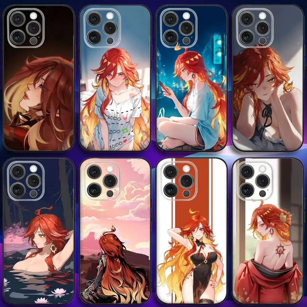 

Genshin Impact Mavuika Phone Case For iPhone 16e,16,15,14,13,12,11,Pro,X,XS,Max,XR,Plus,Mini Soft Black Cover