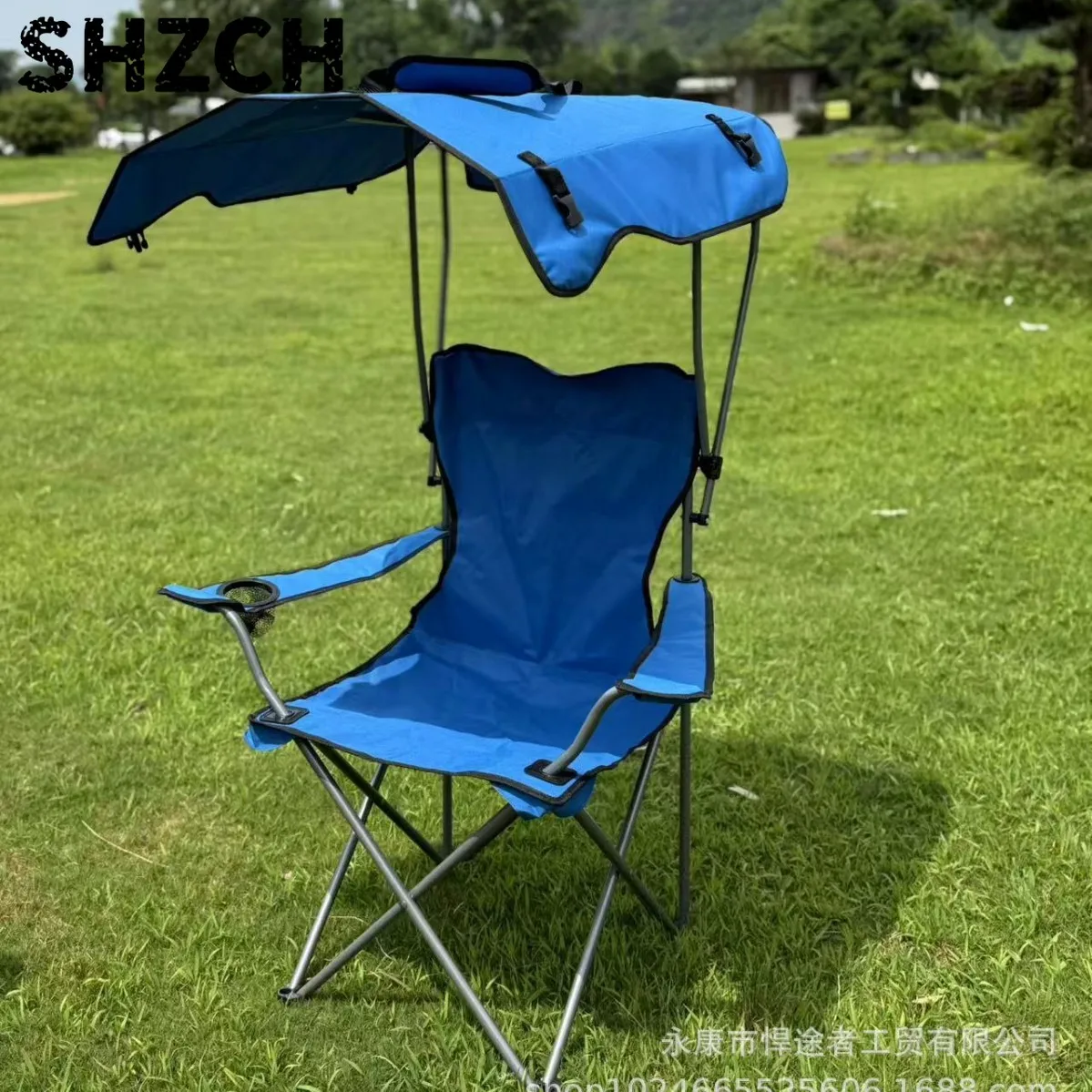 Shade Folding Chair Outdoor Portable Dual Purpose Shade Camping Fishing Ceiling Armrest Leisure Director Chair