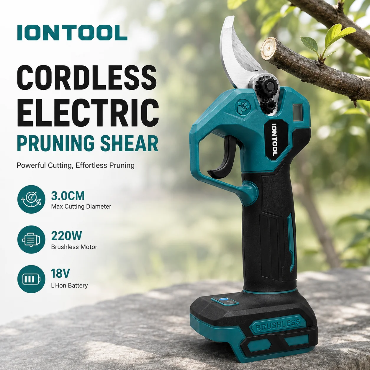 IONTOOL 18V Cordless Electric Scissors 220W 3.0CM Opening Diameter Portable Power Tool for Fabric and Leather Cutting Tool Only