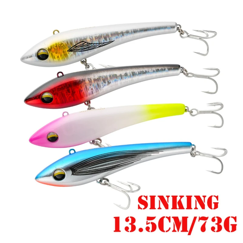 لعبة كبيرة 73 جرام من Nuovo Matita Affondamento VIB Esche Da Pesca in Mare Wobblers Per GT Tonno Acqua Salata Bastone Esca Artificiale #5