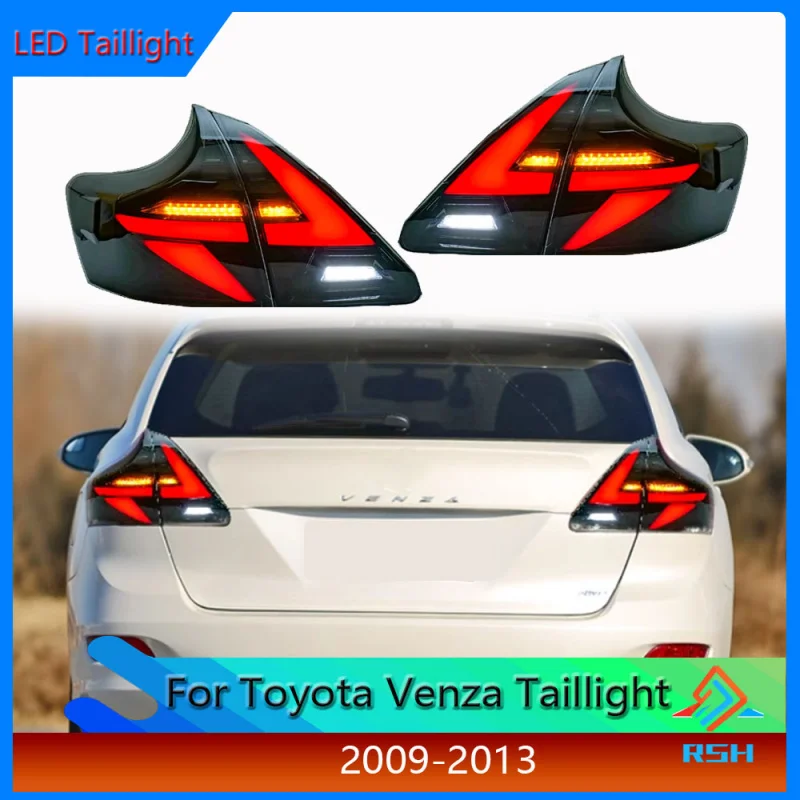 For Toyota Venza Modified LED Taillight Assembly 2009-2013 Dynamic Running LED Water Turn Signal Brake Light Reverse Rear Lamp