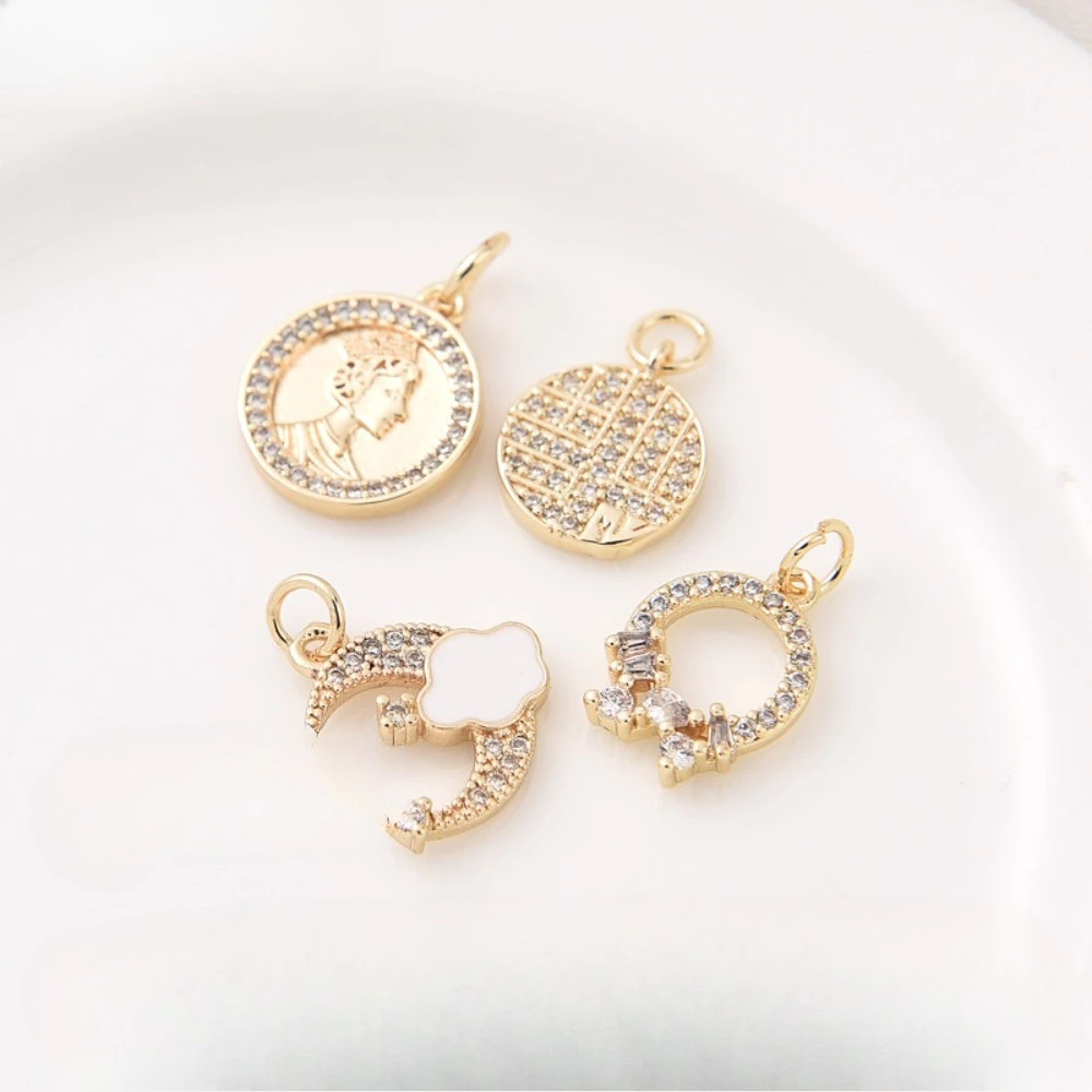 

Позолоченный 14-каратный кулон с микроинкрустацией в виде головы королевы, кулон с удачей ручной работы своими руками, браслет, небольшой кулон, ювелирный материал