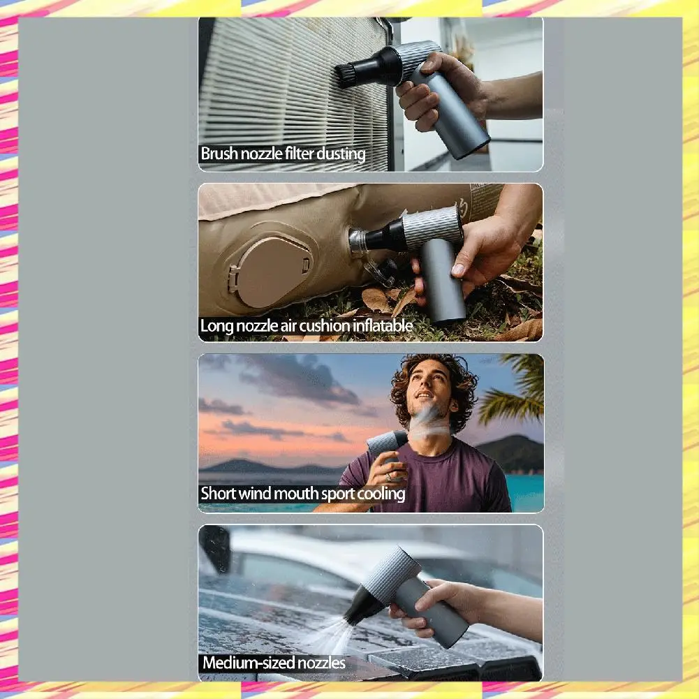 ABJJ 핸드헬드 팬 40mm 브러시리스 모터 미니 덕트 팬 500G 추력 강력 터보 팬 자동차 에어 블로워