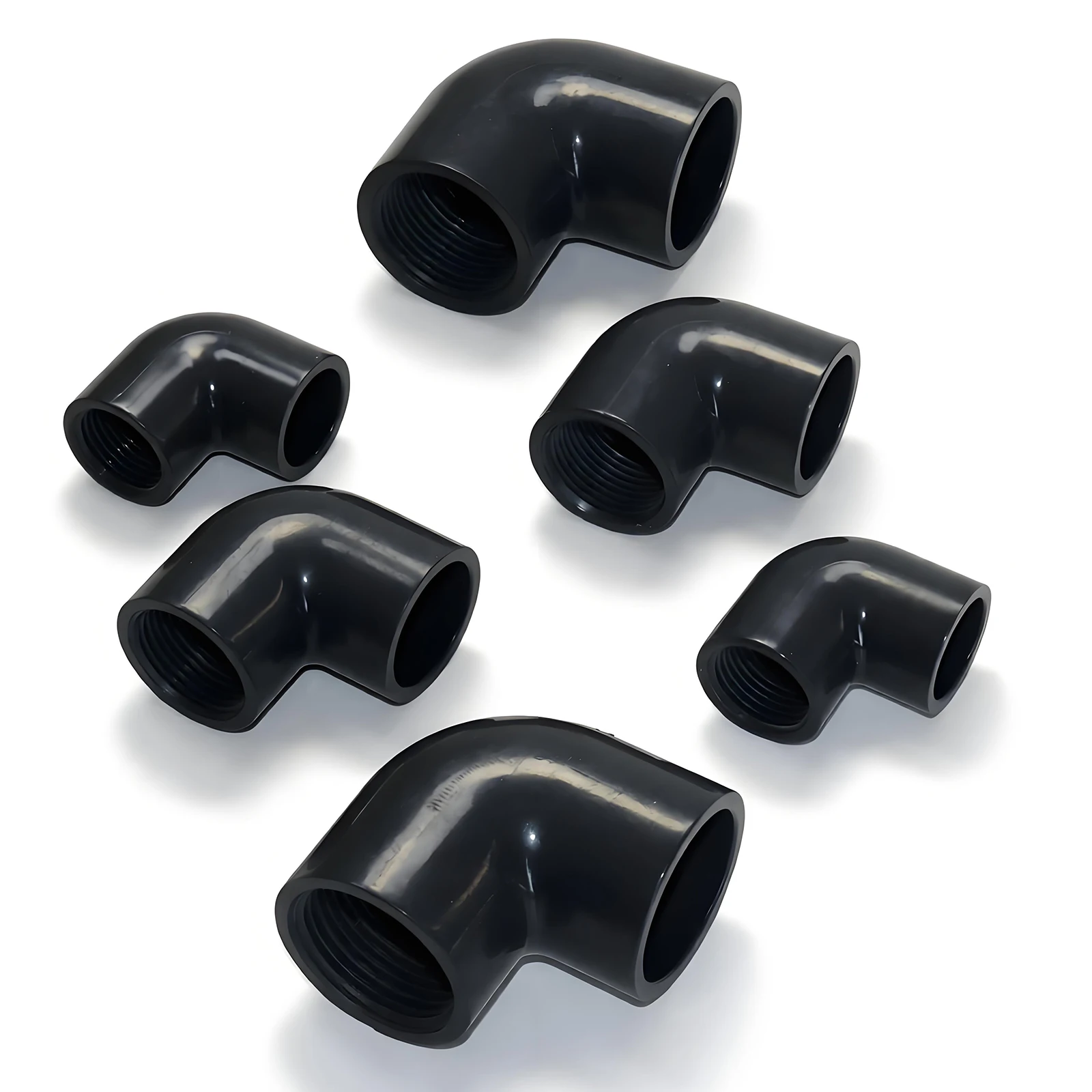 UPVC internal thread three-way elbow joint fittings, internal thread water pipe fittings, semi threaded and semi inserted elbows