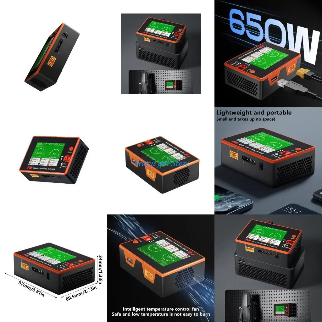 

C7AB T8 650W 22A XT60 1-8S Aerials Photography Chargers with Size and Strong Power Output for Easy Transport