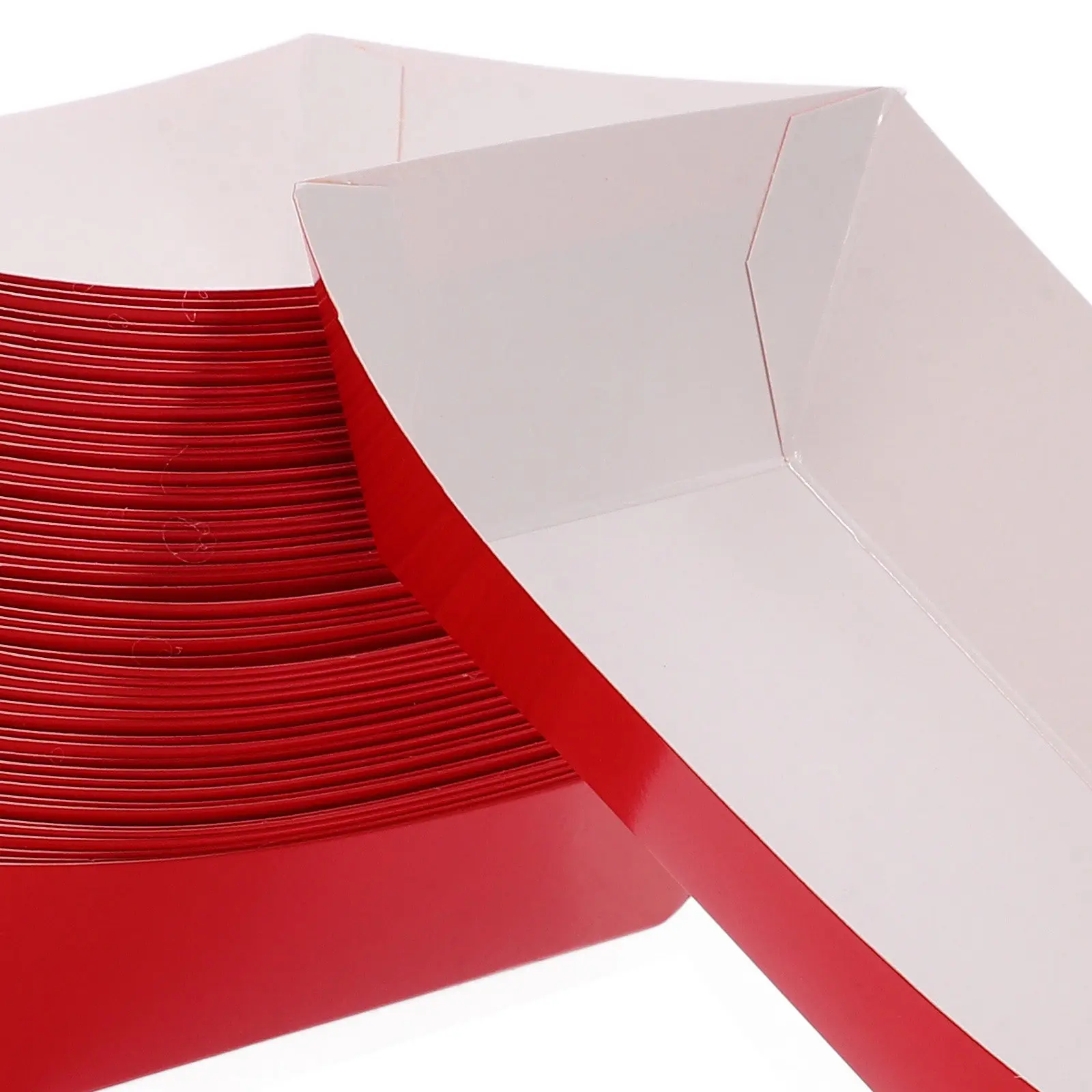50Pcs Disposable Food Boats Paper Snack Trays for Hot Dogs French Fries Popcorn Carnival Party Serving Tray Portable Festive