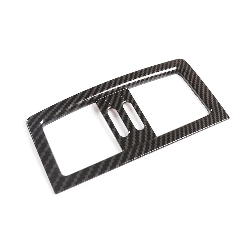 Carbon Fiber Interior Accessory ABS Rear Row Air Conditioning Outlet Trim Sticker For BMW 5 Series 2004-2010