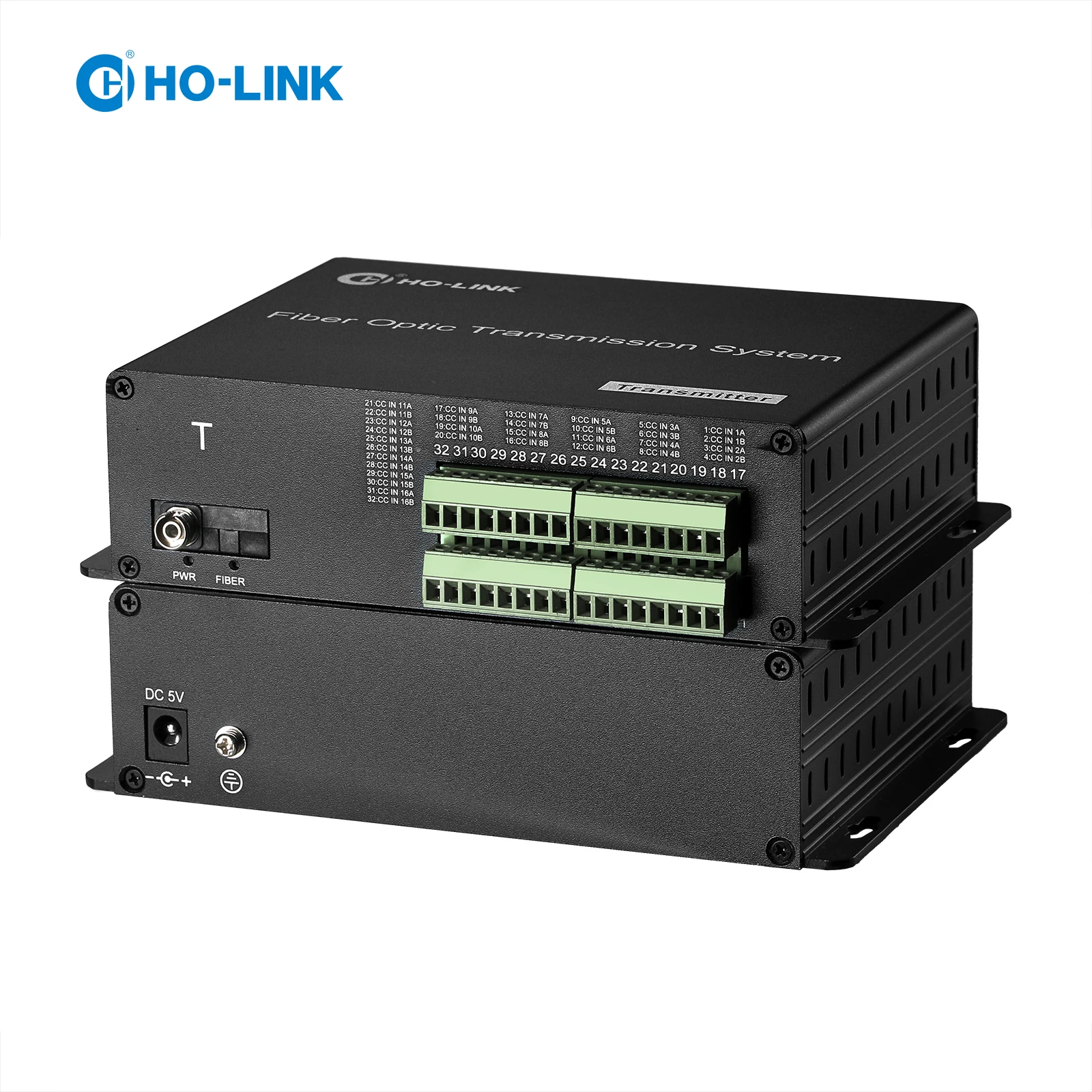 ho-link 16 ch dry contact closure over fiber media converter